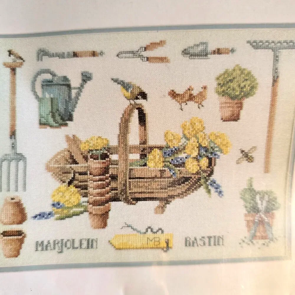 LanArte Marjolein Bastin Spring in the Garden Cross Stitch Kit Cottagecore
